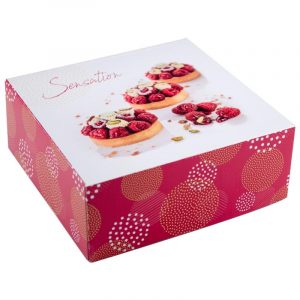 Boite patisserie Blanche 14×5 cm